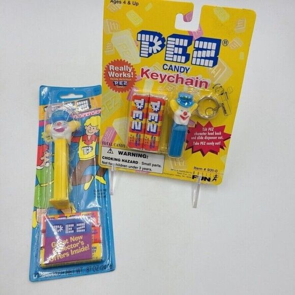Vintage 1999 NEW Pez Candy Key chain New Clown Basic Fun Toy Candy Kids - Picture 1 of 6